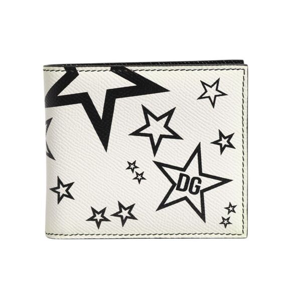 Dolce & Gabbana Black Cavallo Leather Wallet Chain Snap Bifold Card Holder